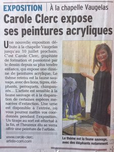 Article Le Dauphiné 2 Juillet 2016 Exposition Chapelle Vaugelas