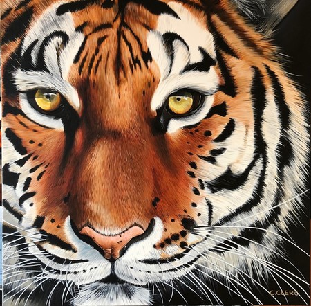 "Asha" Acrylique sur toile 90 x 90 cm - VENDU -