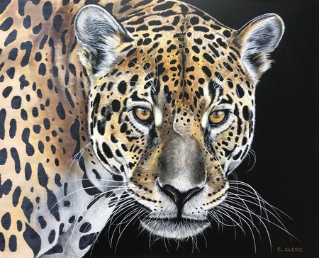 "F&eacute;lin pour l'autre" Acrylique sur toile 100 x 80 cm - COLLECTION PRIV&Eacute;E -