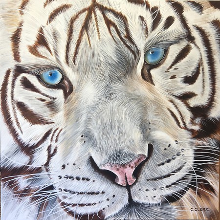 "White" Acrylique sur toile 70 x 70 cm - DISPONIBLE &Agrave; LA VENTE - -