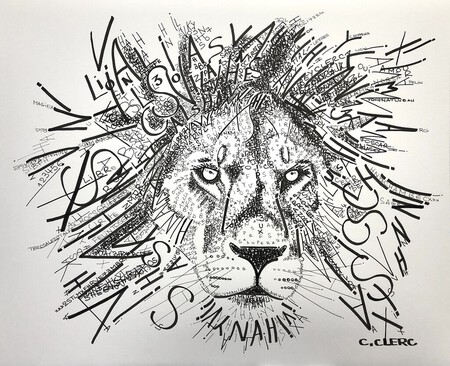 "A.valanche" Encre de chine sur papier de cr&eacute;ation 40 x 30 cm - VENDU -