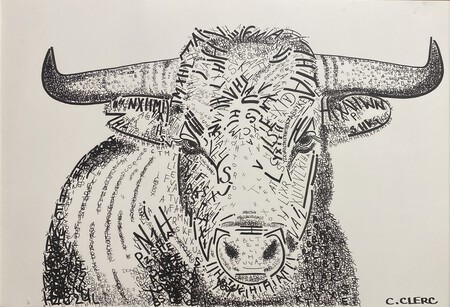 "K.ing" Encre de chine sur papier de cr&eacute;ation 250 gr. 45 x 30 cm - &Agrave; VENDRE -
