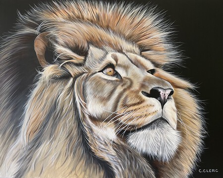 "Simba" Acrylique sur toile 92 x 73 cm - DISPONIBLE À LA VENTE -