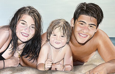"Mes enfants" Acrylique sur toile 92 x 60 cm - VENDU -
